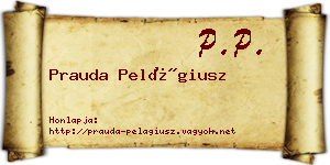 Prauda Pelágiusz névjegykártya